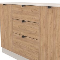 Varese Ready Assembled Matt Kashmir 3 Drawer Sideboard (H)785mm (W)1254mm (D)400mm - thumbnail 7