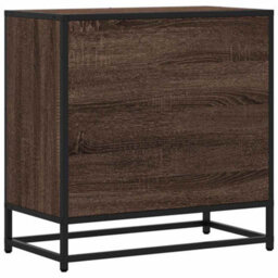 Berkfield Bedside Cabinet Brown Oak 60X31X60 Cm Engineered Wood And Metal - thumbnail 7