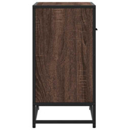 Berkfield Bedside Cabinet Brown Oak 60X31X60 Cm Engineered Wood And Metal - thumbnail 6