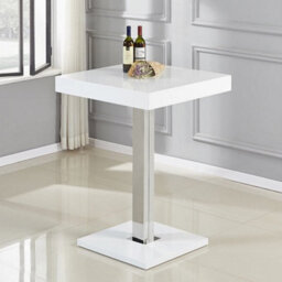 Furniture in Fashion Topaz White High Gloss Bar Table With 2 Coco Black Stools - thumbnail 2