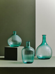 Orsina Blue Glass Vase, Minimalist Large Flower Vase, Decorative Glass Vase In Ombre Finish, Flower Vase For Home - thumbnail 4