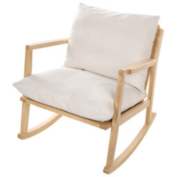 Beliani Rocking Chair Kjevik Wood Light Brown/ Light Beige - thumbnail 6