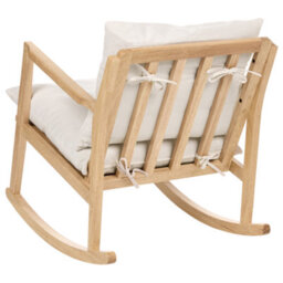 Beliani Rocking Chair Kjevik Wood Light Brown/ Light Beige - thumbnail 5