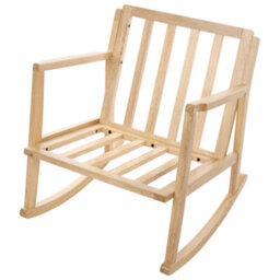 Beliani Rocking Chair Kjevik Wood Light Brown/ Light Beige - thumbnail 7