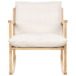Beliani Rocking Chair Kjevik Wood Light Brown/ Light Beige - thumbnail 4