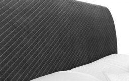 "Ashfield Premium - Grey Diamond Quilted Velvet Bed - Double 4Ft 6"" (135Cm)" - thumbnail 3