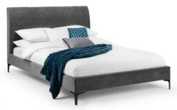 "Ashfield Premium - Grey Diamond Quilted Velvet Bed - Double 4Ft 6"" (135Cm)" - thumbnail 2