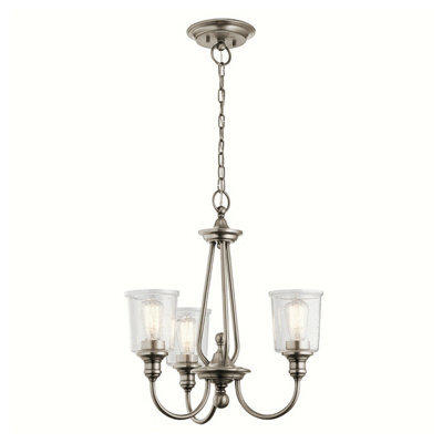 Elegant 3 Bulb Pewter Chandelier Pendant Light For Modern Interiors