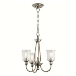 Elegant 3 Bulb Pewter Chandelier Pendant Light For Modern Interiors