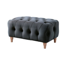 Furnishings For Less UK Elsie Velvet Chesterfield Plush Velvet Midnight Footstool - thumbnail 1