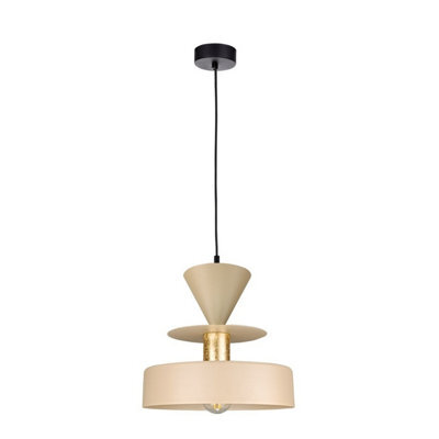 Luminosa Lighting Luminosa Valia Dome Pendant Ceiling Light Beige 1X E27 - image 1