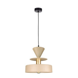 Luminosa Lighting Luminosa Valia Dome Pendant Ceiling Light Beige 1X E27 - thumbnail 1
