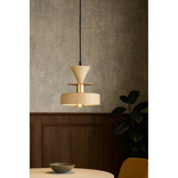Luminosa Lighting Luminosa Valia Dome Pendant Ceiling Light Beige 1X E27 - thumbnail 2