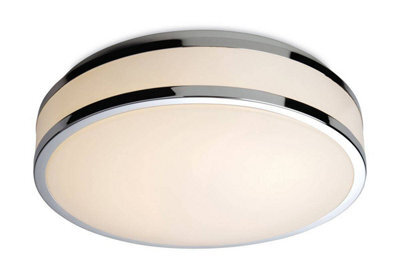 Luminosa Lighting Luminosa Atlantis Led Round Flush Bathroom Ceiling Light White Diffuser, Chrome Trim Ip44 - image 1