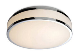 Luminosa Lighting Luminosa Atlantis Led Round Flush Bathroom Ceiling Light White Diffuser, Chrome Trim Ip44