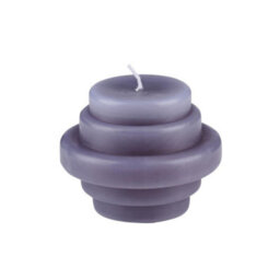 EDCO Arti Casa Round Candle Set Of 3 Unscented Wax Decor (Purple Cream) - thumbnail 3