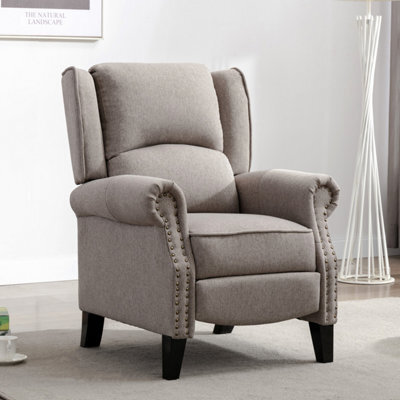More4Homes Charlotte Modern Fabric Pushback Recliner Armchair Sofa Accent Chair Reclining (Pumice) - image 1