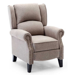 More4Homes Charlotte Modern Fabric Pushback Recliner Armchair Sofa Accent Chair Reclining (Pumice) - thumbnail 2