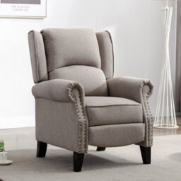 More4Homes Charlotte Modern Fabric Pushback Recliner Armchair Sofa Accent Chair Reclining (Pumice) - thumbnail 1