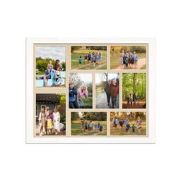 AK Frames 20X16 White Sleek Multi Photo Frame With Ivory Mount - Holds 9 Apertures (2X) 7X5, (7X) 6X4 Photos - thumbnail 1