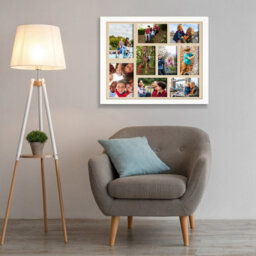 AK Frames 20X16 White Sleek Multi Photo Frame With Ivory Mount - Holds 9 Apertures (2X) 7X5, (7X) 6X4 Photos - thumbnail 3