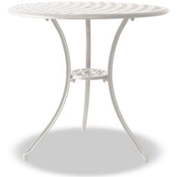 Centurion Supports Oshowa Garden And Patio Table And 2 Large Chairs Cast Aluminium Bistro Set- White With Black Cushions - thumbnail 6