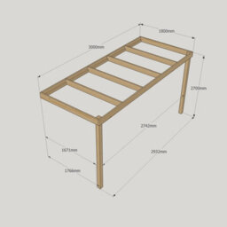 Rutland County Garden Furniture Wall Mounted Box Pergola - Wood - L180 X W300 X H270 Cm - Rustic Brown - thumbnail 4