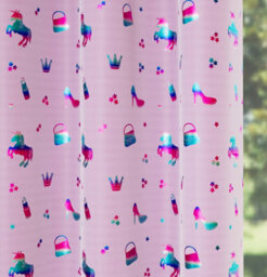 Enhanced Living Charm Room Darkening Thermal Pink Metallic Print Kid's Eyelet Curtains (Pair) 66 X 72 Inch (168X183Cm) - thumbnail 4