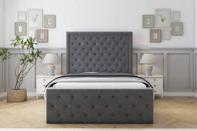 "Sloomy Vienna Armour Coniston Bed Frame With Mattress With 50"" Upholstered Headboard 5' King" - image 1