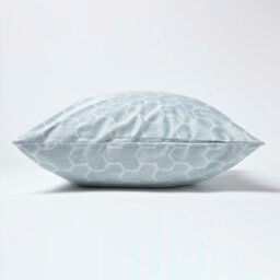 Homescapes Geometric Blue Jacquard Cushion Cover, 60 X 60 Cm - thumbnail 3