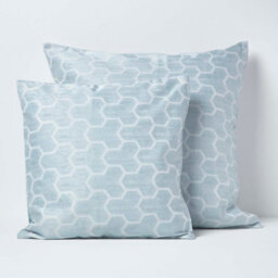 Homescapes Geometric Blue Jacquard Cushion Cover, 60 X 60 Cm - thumbnail 5