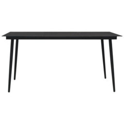 Berkfield 7 Piece Garden Dining Set Cotton Rope And Steel Black - thumbnail 4
