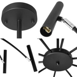 Long Life Lamps Company 10 Lamp Ceiling Black Cluster Sputnik Pendant Light Adjustable Beam Angle K405 With G9 - thumbnail 5