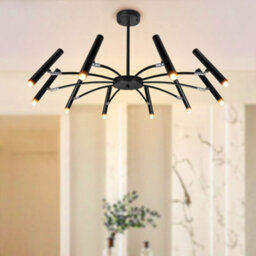 Long Life Lamps Company 10 Lamp Ceiling Black Cluster Sputnik Pendant Light Adjustable Beam Angle K405 With G9 - thumbnail 6