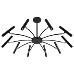 Long Life Lamps Company 10 Lamp Ceiling Black Cluster Sputnik Pendant Light Adjustable Beam Angle K405 With G9 - thumbnail 4