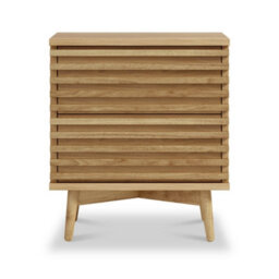 Kari Light Oak 2 Drawer Bedside Table - By Roseland Furniture - thumbnail 3