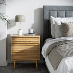 Kari Light Oak 2 Drawer Bedside Table - By Roseland Furniture - thumbnail 2