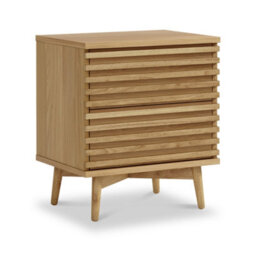 Kari Light Oak 2 Drawer Bedside Table - By Roseland Furniture - thumbnail 1