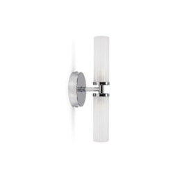 Valuelights Canya Polished Chrome Ip44 Bathroom 2 Way Frosted Reeded Glass Wall Light - thumbnail 4
