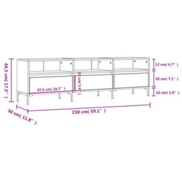 Vidaxl Tv Cabinet Concrete Grey 150X30X44.5 Cm Engineered Wood - thumbnail 3
