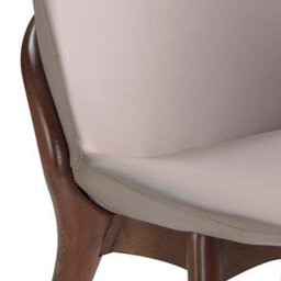 Angel Cerda Elegant Dark Mink Leatherette Dining Chair For Modern Interiors - thumbnail 4
