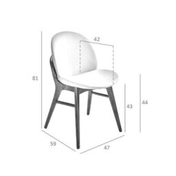 Angel Cerda Elegant Dark Mink Leatherette Dining Chair For Modern Interiors - thumbnail 7