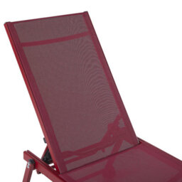 Beliani Sun Lounger Portofino Reclining Metal Burgundy - thumbnail 5