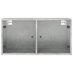 Walplus Wall Cabinets With Glass Doors 2 Pcs Concrete Grey 68.5X37X35 Cm - thumbnail 7