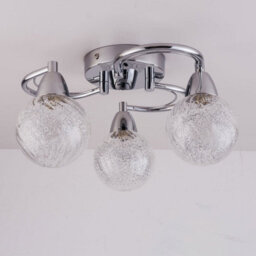 Harper Living Bolla 3Xg9 Energy Saving Led Semi Flush Ceiling Light, Swirl Arms, Polished Chrome Finish, Warm White (3000K), Bulbs Included - thumbnail 2
