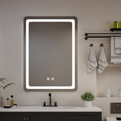 Living And Home Anti-Fog Rectangle Bathroom Mirror With Dimmable Led White Light - image 1