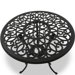 Centurion Supports Bangui Black Luxurious Garden And Patio Table And 4 Large Chairs With Armrests Cast Aluminium Bistro Set - thumbnail 2