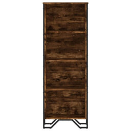 Berkfield Bookcase Smoked Oak 50X31X137.5 Cm Engineered Wood - thumbnail 4