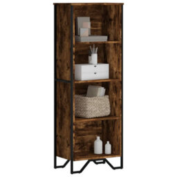 Berkfield Bookcase Smoked Oak 50X31X137.5 Cm Engineered Wood - thumbnail 1