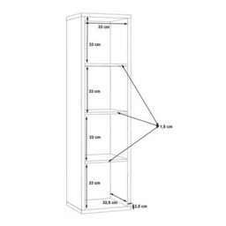Wyld Haus Shanghai Matt Black 4X1 Storage Unit 4 Shelves - thumbnail 5